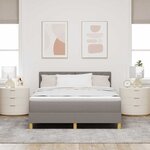 vidaXL Lit à ressorts avec matelas Taupe 140 x 200 cm tissu