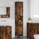 vidaXL Meuble de salle de bain haut Chêne fumé 31.5 x 33 x 190 cm