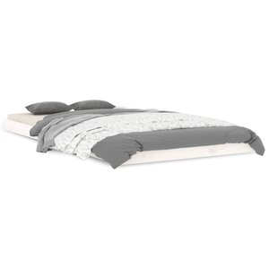 vidaXL Cadre de lit sans matelas blanc 100x200 cm bois de pin massif