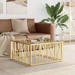 vidaXL Table basse doré 80x80x40 cm acier inoxydable et verre