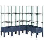 vidaXL Jardinière avec treillis bleu gris 160x120x142 5 cm PP