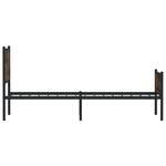 vidaXL Cadre de lit en métal sans matelas chêne fumé 75x190 cm