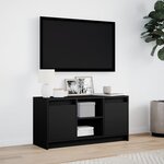 vidaXL Meuble TV avec LED noir 100x34x50 cm bois d'ingénierie