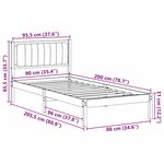 vidaXL Cadre de lit avec tête de lit rembourrée Noir 90 x 200 cm