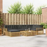 vidaXL Ensemble de canapés d'extérieur 7 pc Blanc et anthracite
