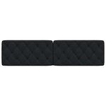 vidaXL Coussin de tête de lit noir 200 cm tissu