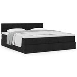 VidaXL Cadre de lit ottoman avec matelas noir 180x200 cm tissu
