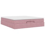 vidaXL Cadre de lit ottoman avec matelas rose 200x200 cm velours