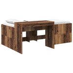 vidaXL Lit haut pour enfants avec bureau Bois ancien 90 x 200 cm