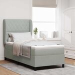 vidaXL Lit ressorts avec matelas - Gris clair - 90x200 cm - Velours