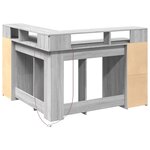 vidaXL Bureau et lumières LED sonoma gris 130x130x91cm bois ingénierie