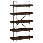 vidaXL Bibliothèque 5 niveaux chêne fumé 100x33x180 5 cm