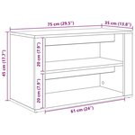 vidaXL Rack à chaussures Chêne noir 75 x 35 x 45 cm Bois d'ingénierie