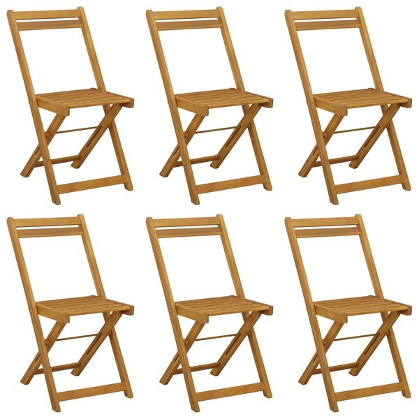 vidaXL Chaises de jardin pliantes 6 Pièces Naturel 40 x 53 x 80 cm