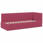 vidaXL Cadre de lit d'angle Rouge bordeaux 80 x 200 cm Velours