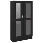 vidaXL Armoire à vitrine Noir 82 5x30 5x150 cm Bois d'ingénierie