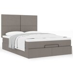 VidaXL Cadre de lit ottoman avec matelas taupe 140x190 cm tissu
