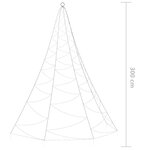 vidaXL Arbre mural avec crochet métallique 260 LED blanc froid 3 m