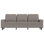 vidaXL Canapé à 3 places avec repose-pieds Taupe 180 cm Tissu