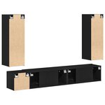 vidaXL Meuble TV mural en 5 pièces en chêne noir