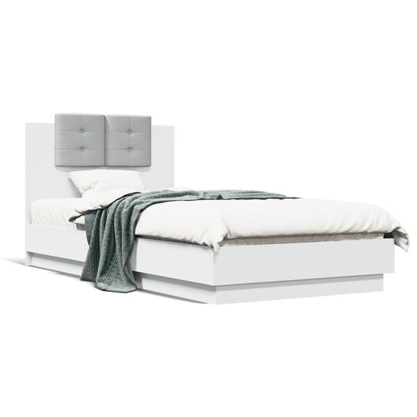 vidaXL Cadre de lit sans matelas blanc 90x190 cm