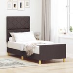 vidaXL Cadre de lit avec tête de lit Marron foncé 80 x 200 cm tissu