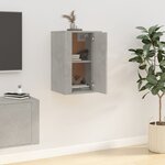 vidaXL Meuble TV mural Gris béton 40x34 5x60 cm