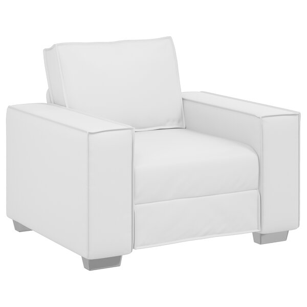 fauteuil vidaXL blanc 59 cm en simili cuir
