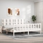 vidaXL Cadre de lit sans matelas blanc 200x200 cm bois massif de pin