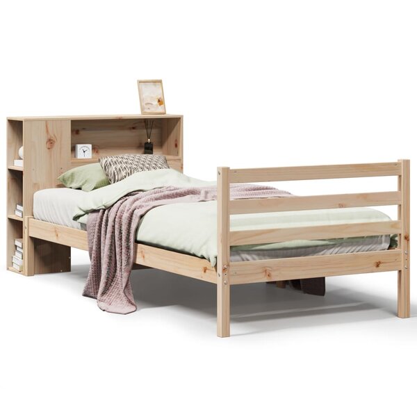 vidaXL Lit bibliothèque sans matelas 75x190 cm bois de pin massif