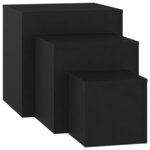 vidaXL Tables d'appoint 3 Pièces Noir Bois d’ingénierie