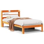 vidaXL Cadre de lit sans matelas cire marron 75x190 cm bois pin massif