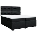 vidaXL Sommier à lattes de lit avec matelas Noir 200x200 cm Tissu