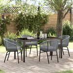 vidaXL Ensemble de dîner de jardin de 5 pièces en rattan synthétique gris