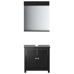 vidaXL Meubles de salle de bain 2 Pièces BERG noir bois de pin massif
