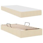 vidaXL Lit avec rangement et matelas Crème 100 x 200 cm Polyester