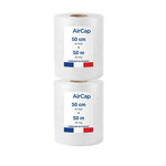 2 rouleaux de film papier bulle tricouche Aircap largeur 50 cm x longueur 50 mètres