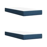 vidaXL Sommier à lattes de lit avec matelas Bleu 200x200 cm Tissu
