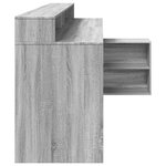 vidaXL Bureau et lumières LED sonoma gris 200x104x91cm bois ingénierie