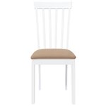 vidaXL Chaises à manger coussins 2 Pièces blanc bois massif caoutchouc