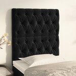 vidaXL Têtes de lit 2 Pièces Noir 80x7x78/88 cm Velours