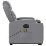 vidaXL Fauteuil inclinable de massage électrique Gris clair Tissu