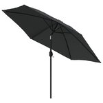 vidaXL Parasol d'extérieur avec LED et mât en acier 300 cm Anthracite
