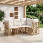 vidaXL Ensemble de canapés d'extérieur Naturel Polyester