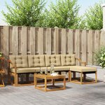 vidaXL Ensemble de canapés d'extérieur 6 pc Naturel et Beige
