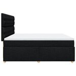 vidaXL Sommier à lattes de lit avec matelas Noir 200x200 cm Tissu