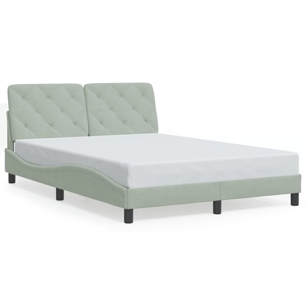 vidaXL Cadre de lit sans matelas gris clair 140x200 cm velours