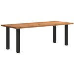 vidaXL Table à manger marron clair bois de chêne massif rectangulaire