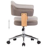 vidaXL Chaise pivotante de bureau Taupe Bois courbé et tissu