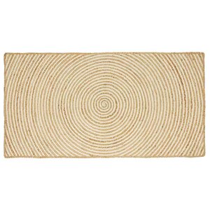 vidaXL Tapis Naturel et Blanc 80 x 150 cm Jute